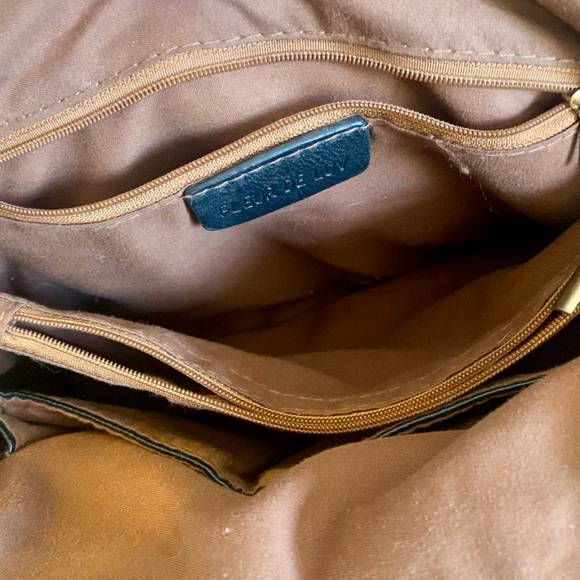 Black Woven Leather Fleur De Luv Purse Bag - Picture 6 of 6